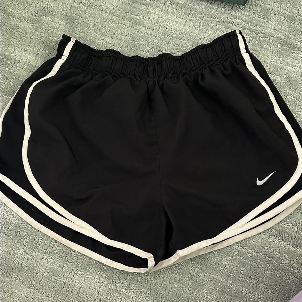 Nike Women's Black Athletic Shorts with White Trim